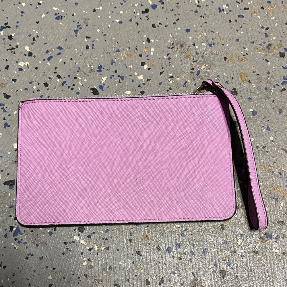 kate spade Lilac Leather Wristlet Clutch with Gold Logo - Picture 2 of 2